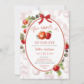 Autumn Herbst Toile Apple Baby Dusche Einladung (Vorderseite)