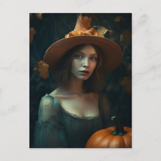 Autumn Hexe Postcard Postkarte (Vorderseite)