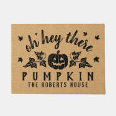 Autumn Hey da Pumpkin Custom Rustic Burlap Fall Fußmatte (Vorderseite)