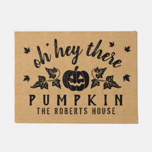 Autumn Hey da Pumpkin Custom Rustic Burlap Fall Fußmatte