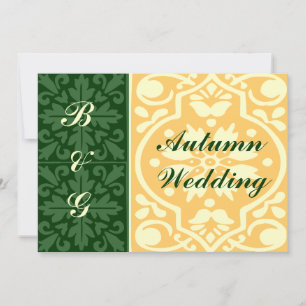 Autumn Hochzeit im Herbst Green Tan Custom Einladu Einladung