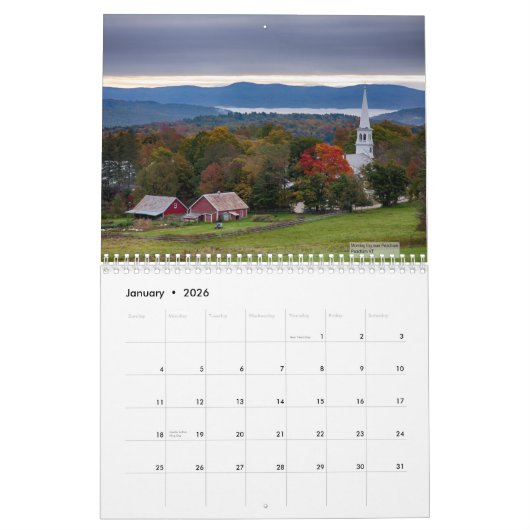 Autumn in New England Kalender (Jan 2026)