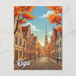 Autumn in Riga Latvia Travel Postkarte