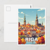 Autumn in Riga Latvia Travel Postkarte (Vorne/Hinten)