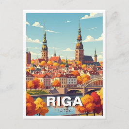 Autumn in Riga Latvia Travel Postkarte