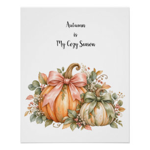 Autumn Is My Cozy Season – Aquarell Herbst Poster