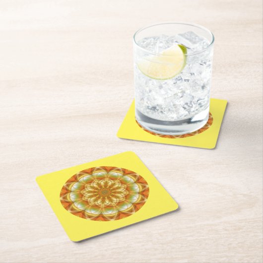 Autumn Kaleidoskop Rechteckiger Pappuntersetzer (Vor Ort)