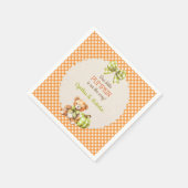 Autumn Kariert Teddy Bar Pumpkin Serviette (Ecke)
