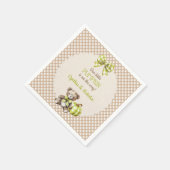 Autumn Kariert Teddy Bar Pumpkin Serviette (Ecke)