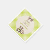 Autumn Kariert Teddy Bar Pumpkin Serviette (Ecke)