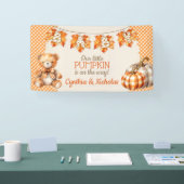 Autumn Kariert Teddy Bären Pumpkin Blätter Banner (Messe)