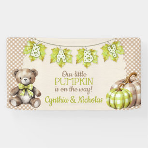 Autumn Kariert Teddy Bären Pumpkin Blätter Banner