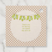 Autumn Kariert Teddy Bären Pumpkin Blätter Geschenkanhänger (Rückseite)