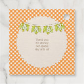 Autumn Kariert Teddy Bären Pumpkin Blätter Geschenkanhänger (Rückseite)