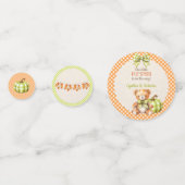 Autumn Kariert Teddy Bären Pumpkin Blätter Konfetti (Rückseiten)