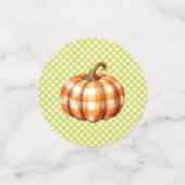 Autumn Kariert Teddy Bären Pumpkin Blätter Konfetti (Klein Vorderseite)