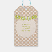 Autumn Kariert Teddy Bären Pumpkin Blätter Sage Geschenkanhänger (Rückseite)