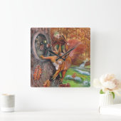 Autumn Kastnut Elf Quadratische Wanduhr (Zuhause)