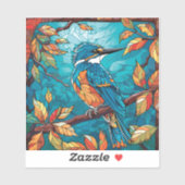 Autumn Kingfisher Custom-Cut Vinyl Sticker (Blatt)