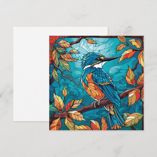Autumn Kingfisher Flat Card (Vorne/Hinten)