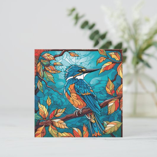 Autumn Kingfisher Flat Card (Stehend Vorderseite)