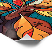 Autumn Kingfisher Glossy Poster (Ecke)