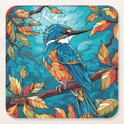Autumn Kingfisher Paper Untersetzer (Vorderseite)