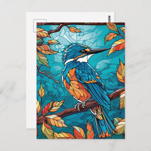 Autumn Kingfisher Postcard Postkarte (Vorne/Hinten)