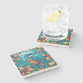 Autumn Kingfisher Stone Untersetzer (Seitenansicht)