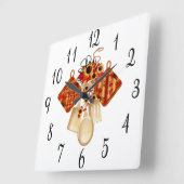 Autumn Kitchen Utensils Quadratische Wanduhr (Winkel)