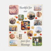 Autumn Kitten 13 Foto Collage Erntedank Cat Fleecedecke (Vorderseite)