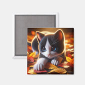 Autumn Kitten Magnet (Vorderseite/Rückseite)