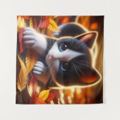 Autumn Kitten Tapestry Wandteppich (Vorderseite (Horizontal))