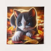 Autumn Kitten Tapestry Wandteppich (Vorderseite)