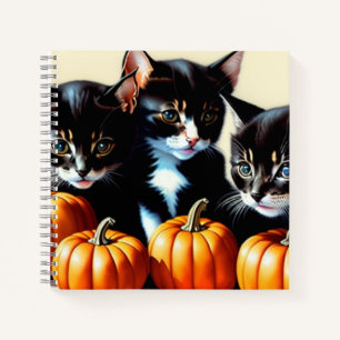 Autumn Kittens mit Pumpkins Notizblock