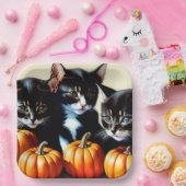 Autumn Kittens mit Pumpkins Pappteller (Party)