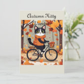 Autumn Kitty Adventure Dankeskarte (Stehend Vorderseite)