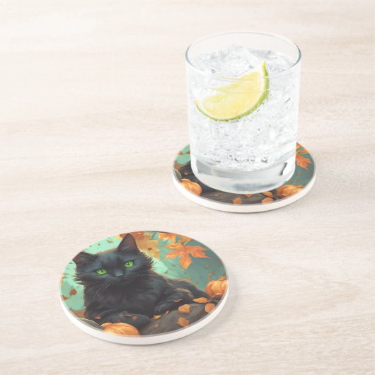 Autumn Kitty Getränkeuntersetzer (Seite)