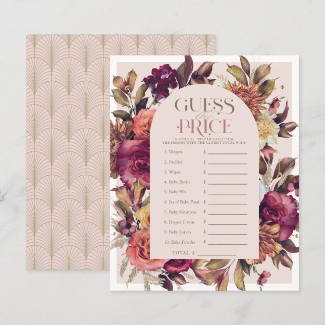 Autumn Kreath Pink Baby Shower schätzt den Preis (Vorne/Hinten)