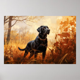 Autumn Labrador Poster
