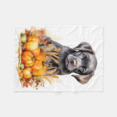 Autumn Labrador Retriever Puppy Pumpkins Dog Lover Fleecedecke (Vorderseite (Horizontal))
