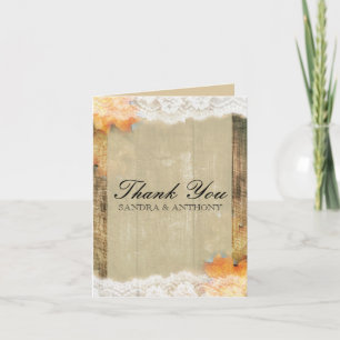 Autumn Lace Rustic Hochzeit Vielen Dank Dankeskarte