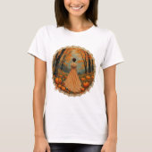Autumn Lady in Pumpkin Forest Doily T-Shirt (Vorderseite)