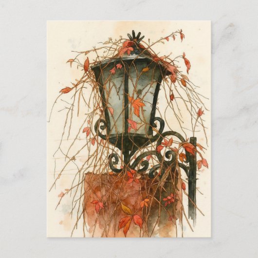 Autumn Lantern Magic Postcard Postkarte (Vorderseite)
