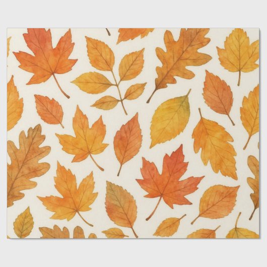 Autumn Leaaves (Herbst-Blätter mit Copperleaf-Wass Geschenkpapier (Flach)