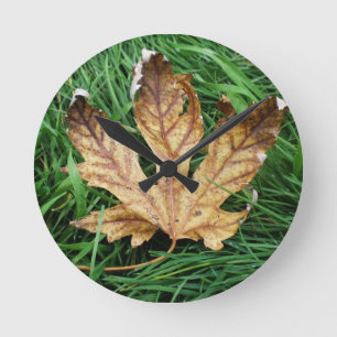 Autumn leaf clock runde wanduhr
