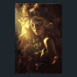 Autumn Leaf Cocoon Girl Golden Glow Fotodruck<br><div class="desc">A young girl with luminous skin and gentle eyes gazes softly forward, her face and shoulders enveloped in an intricate cocoon of dried autumn leaves, thistles, seed pods, and brittle blooms. Golden-red curls merge naturally into the wild organic crown that surrounds her head like a living halo. Dramatic warm golden...</div>