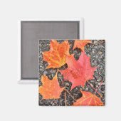 Autumn Leaf Collage Magnet (Vorderseite/Rückseite)