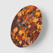 Autumn Leaf Fall Foliage Runde Wanduhr (Winkel)