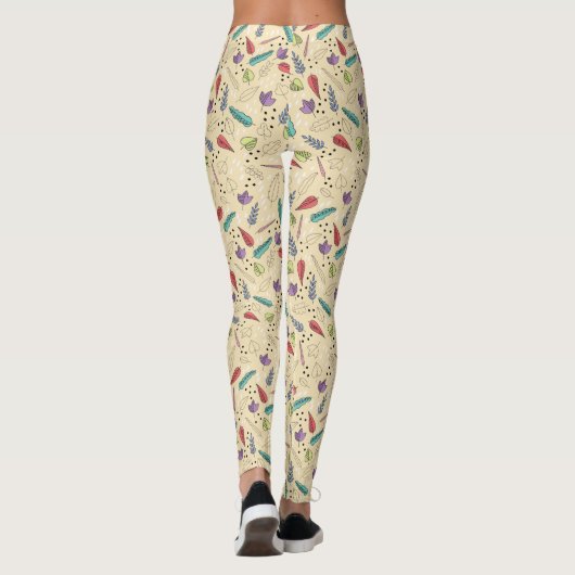 Autumn Leaf Medley Colorful Fall Leggings (Rückseite)